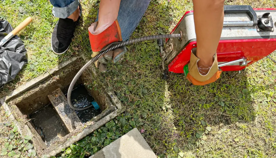 Hydro jetting and sewer cleaning service clearing blocked drain line